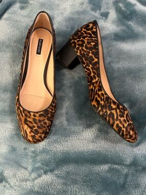 Alex Marie Leopard-Print Block Heel Pumps - Brown and Black